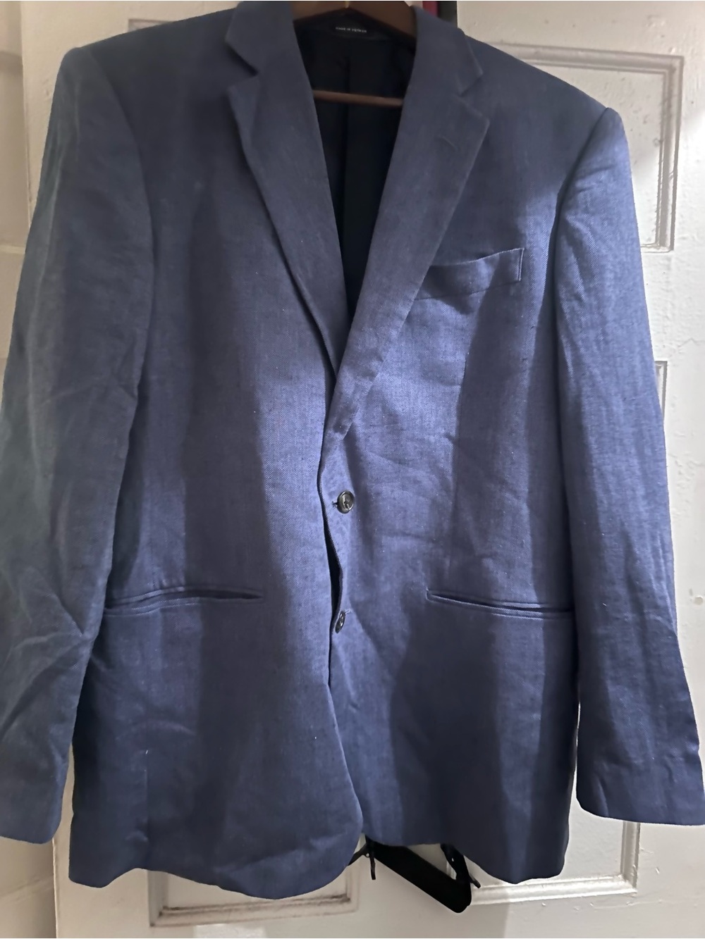 Stafford Men's Navy Herringbone Sport Coat